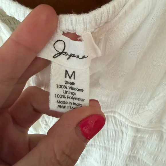 Japna White Gauze Tie-Front Spaghetti Strap Camisole - Picture 3 of 7